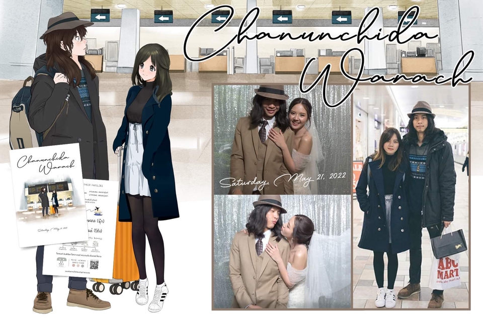 รับออกแบบโลโก้งานแต่ง ชวนชิดา วรรณัช ออกแบบโลโก้สวยหรู Minimal