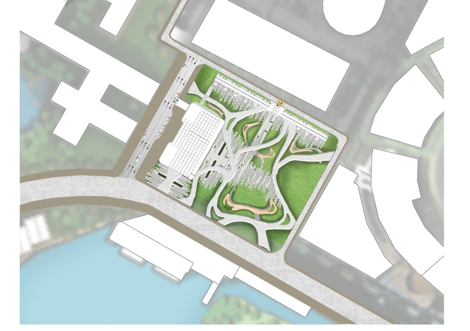 Layout ทางสัญจร ไม่มีต้นไม้บัง