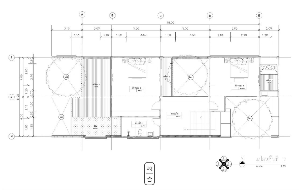 แปลนชั้น 2 บ้าน 2 ชั้น