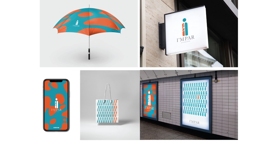 ออกแบบ Corporate Identity I'M PAR: โลโก้ กระเป๋า ร่ม ป้าย