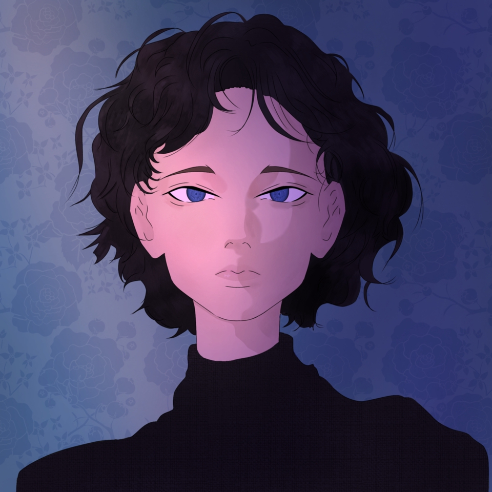 รับวาดรูปการ์ตูนอนิเมะสไตล์มินิมอล วาดรูปผู้หญิงผมสั้น