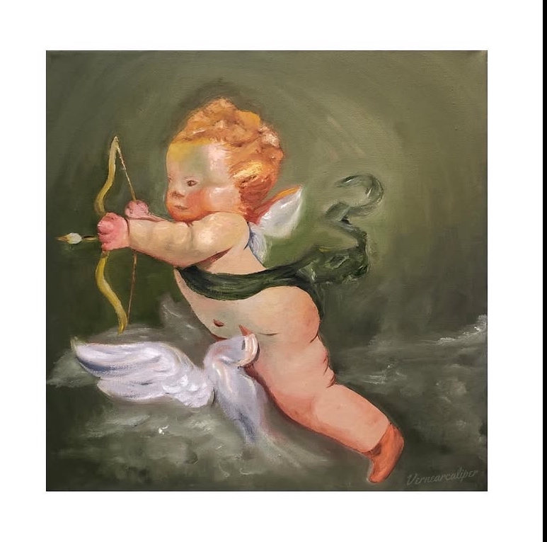 วาดภาพเหมือนนางฟ้าตัวน้อยน่ารัก ภาพวาดสีน้ำมัน