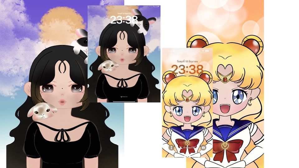 รับวาดรูปการ์ตูนน่ารัก สไตล์อนิเมะ จิบิ มินิมอล วาดรูปการ์ตูนญี่ปุ่น