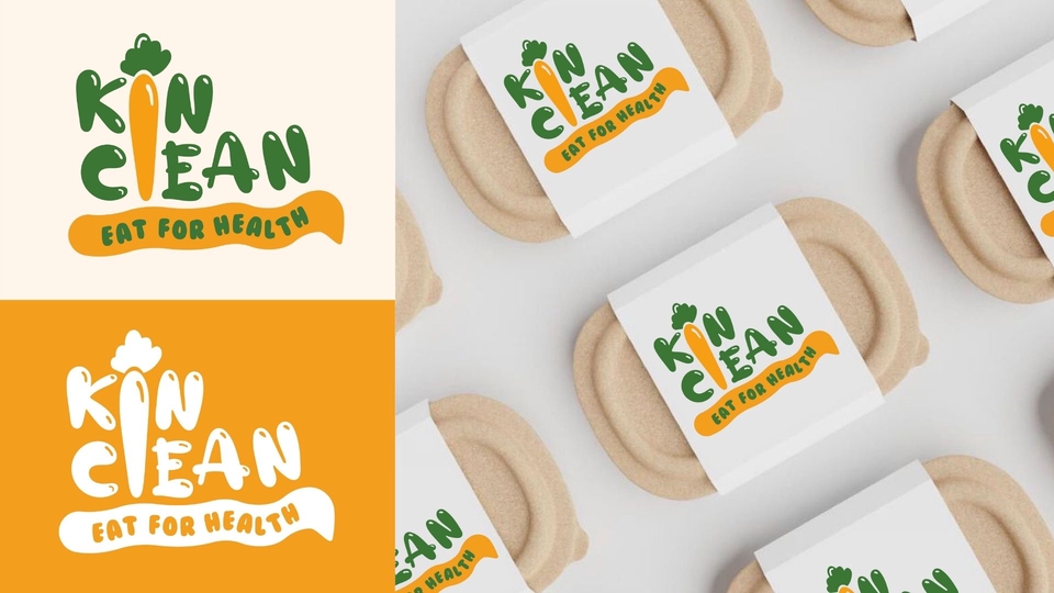 ออกแบบโลโก้ร้านอาหาร Kin Clean สไตล์มินิมอล