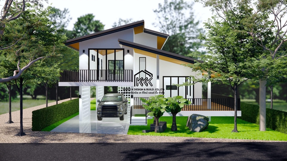 รับเขียนแบบบ้านสองชั้น พร้อมBOQ ออกแบบบ้านสวยทันสมัย