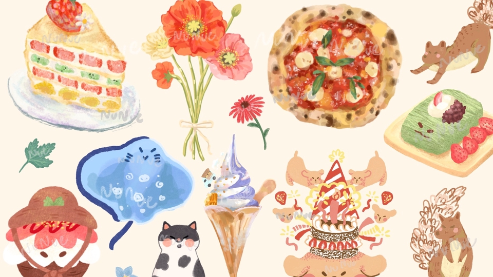 ภาพประกอบขนม ภาพประกอบอาหาร ภาพประกอบน่ารัก