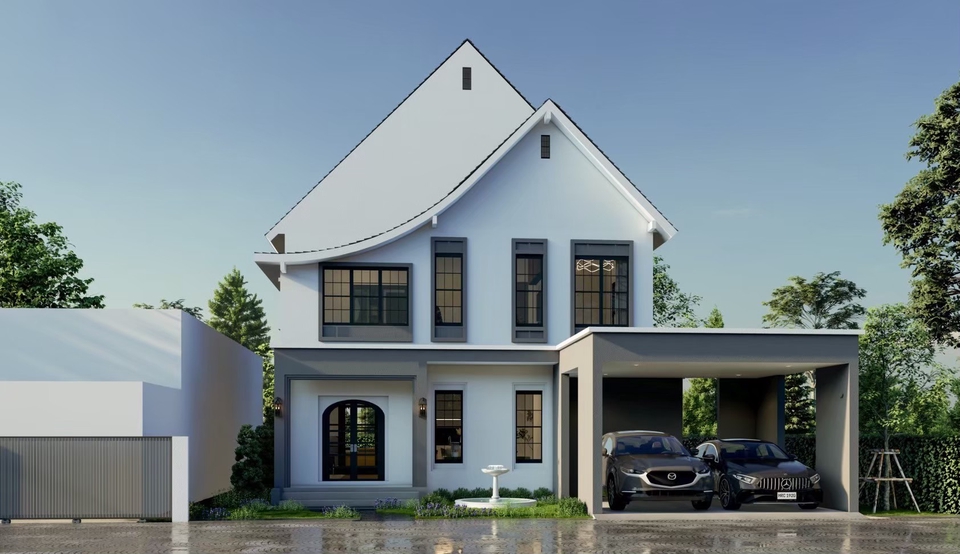 รับออกแบบบ้านสวย บ้านสองชั้น ตกแต่งภายในทันสมัย