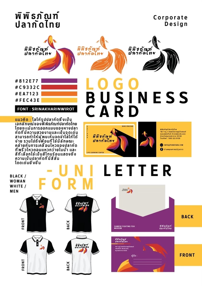 ออกแบบนามบัตรโลโก้พิพิธภัณฑ์ปลากัดไทย