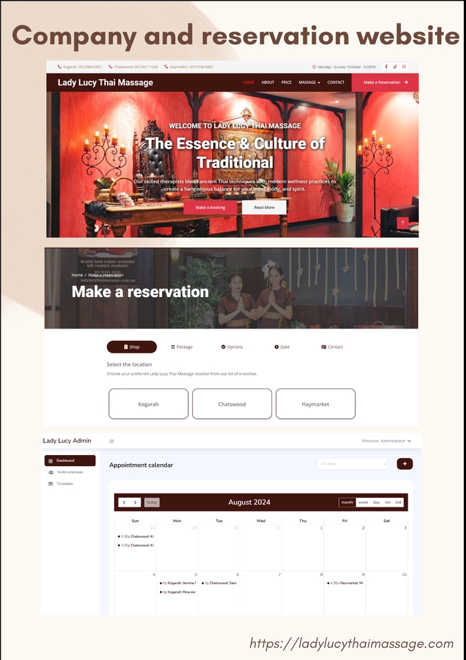 รับทำเว็บไซต์นวดแผนไทยสวยงาม ออกแบบเว็บจองคิวออนไลน์
