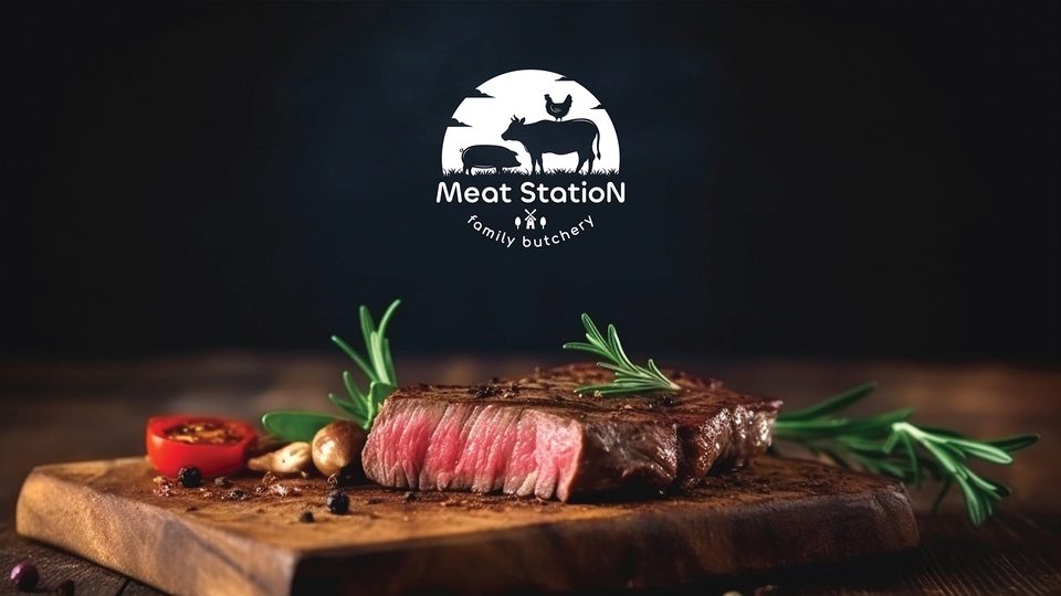 ออกแบบโลโก้ โลโก้มินิมอล โลโก้การ์ตูน โลโก้ขายเนื้อ น่ารัก