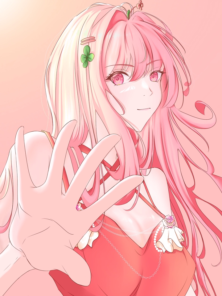 ออกแบบตัวละครอนิเมะสไตล์ญี่ปุ่น น่ารัก ผมชมพู ชุดแดง