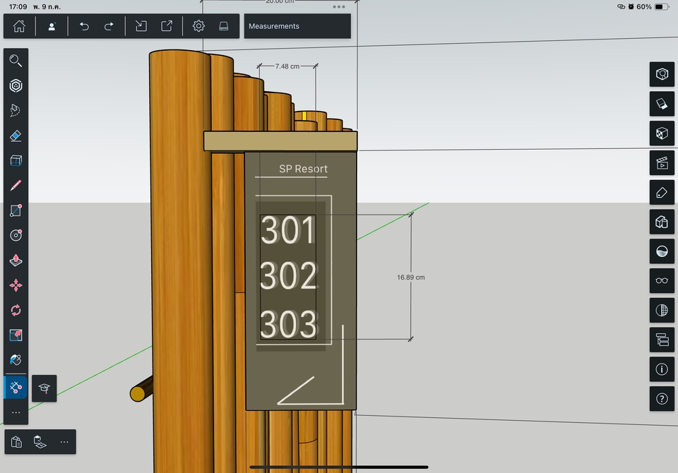 รับทำป้ายไฟโรงแรม SP Resort ป้ายเลขห้อง 301 302 303